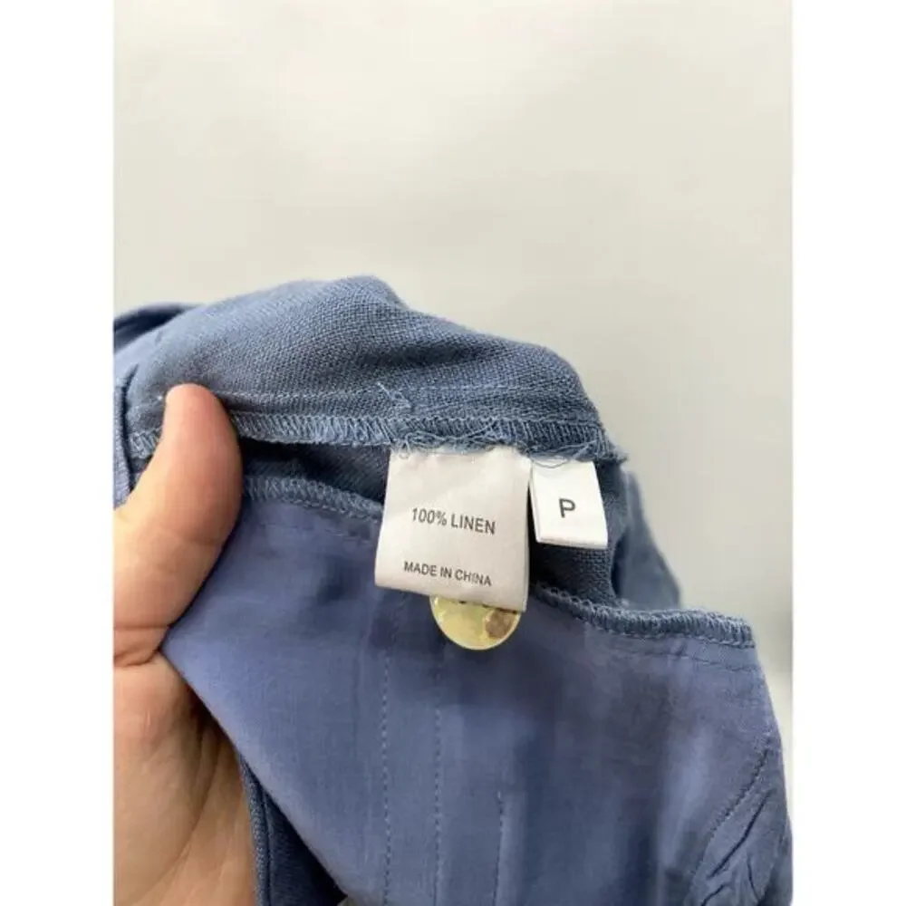 Monday Swimwear Blue Linen‎ Bootcut pants